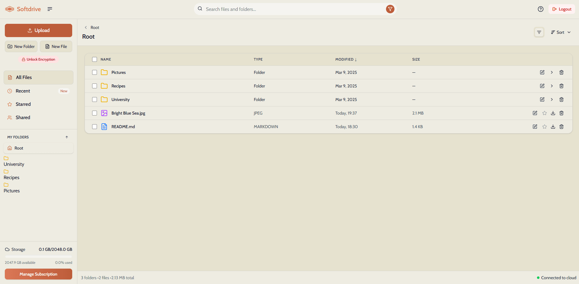 Softdrive Dashboard Preview